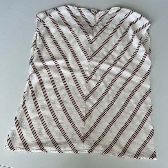 Joie Carsen Chevron Cap Sleeve Blouse - Picture 5 of 6